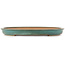 Oval turquoise bonsai pot by Reiho - 500 x 360 x 35 mm