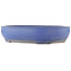 Oval blue bonsai pot by Reiho - 440 x 350 x 90 mm