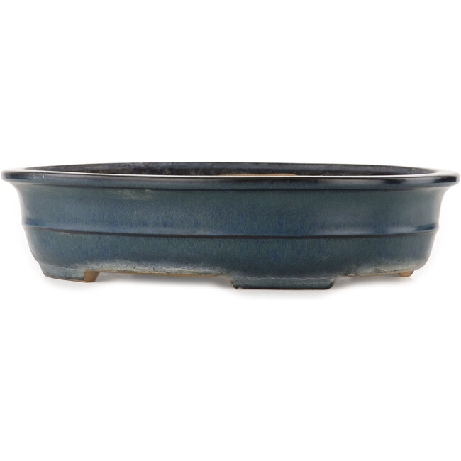 Ovale blauwe bonsai pot van Yamafusa - 370 x 290 x 80 mm
