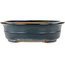 Oval blue bonsai pot by Yamafusa - 370 x 290 x 80 mm