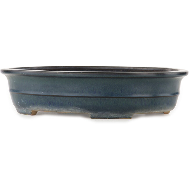 Maceta ovalada azul para bonsái de Yamafusa - 370 x 290 x 80 mm