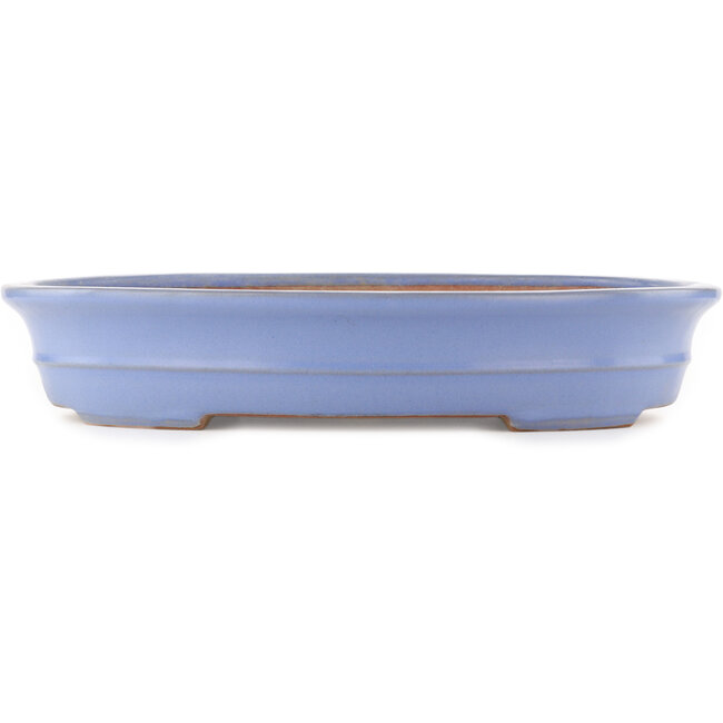 Oval blue bonsai pot by Yamafusa - 465 x 350 x 85 mm