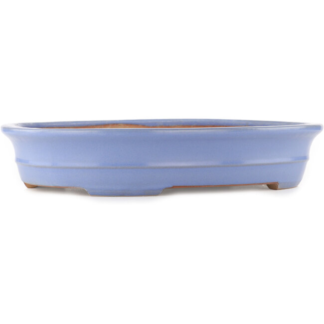 Ovale blauwe bonsai pot van Yamafusa - 465 x 350 x 85 mm