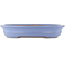 Oval blue bonsai pot by Yamafusa - 465 x 350 x 85 mm