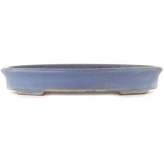 Yamafusa - Takehiko Koie 345 mm oval blue bonsai pot by Yamafusa, Tokoname, Japan