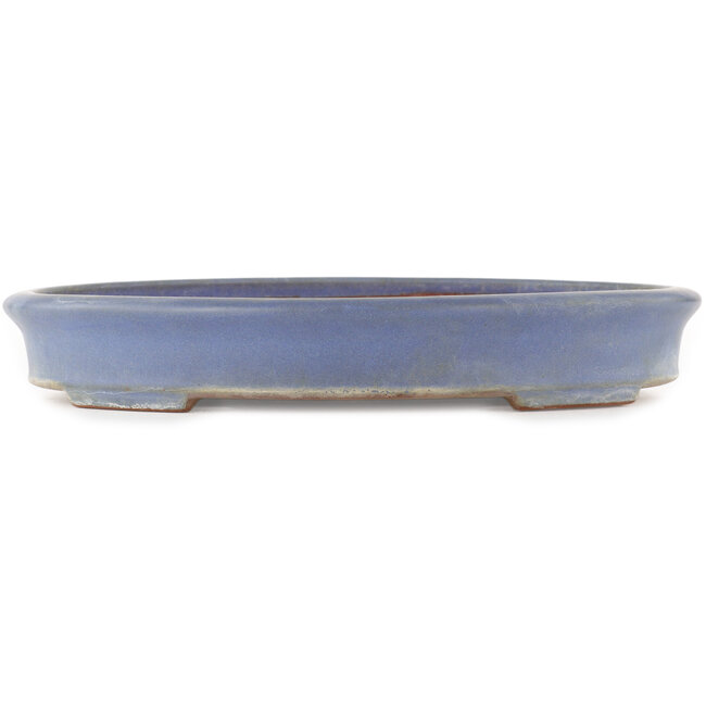 Pot à bonsaï ovale bleu de Yamafusa - 345 x 275 x 55 mm