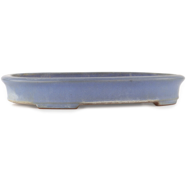 Ovale blauwe bonsai pot van Yamafusa - 345 x 275 x 55 mm