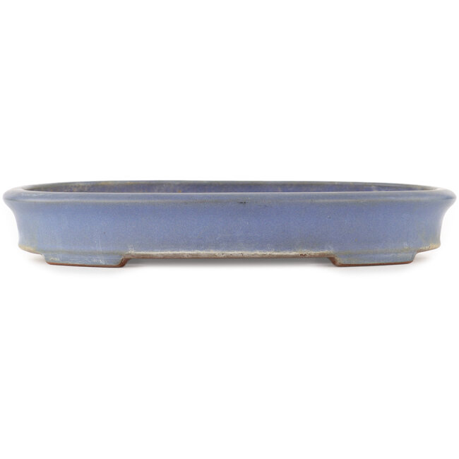Oval blue bonsai pot by Yamafusa - 345 x 275 x 55 mm