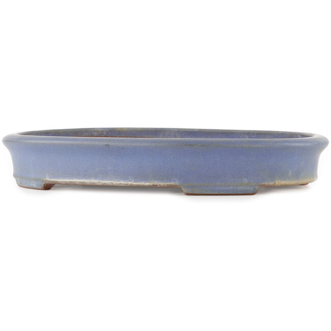 Ovale blauwe bonsai pot van Yamafusa - 345 x 275 x 55 mm