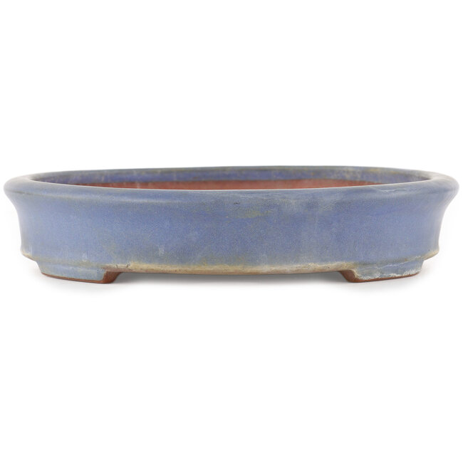 Ovale blauwe bonsai pot van Yamafusa - 345 x 275 x 55 mm