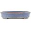 Oval blue bonsai pot by Yamafusa - 345 x 275 x 55 mm