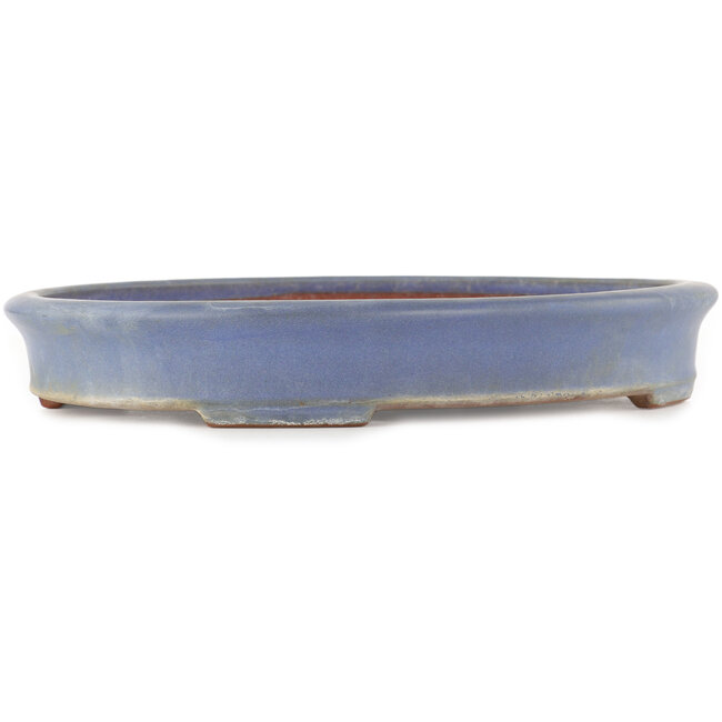 Pot à bonsaï ovale bleu de Yamafusa - 345 x 275 x 55 mm