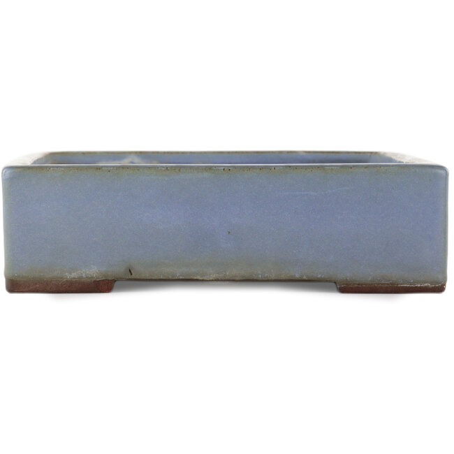 Pot à bonsaï rectangulaire bleu de Yamafusa - 335 x 255 x 70 mm