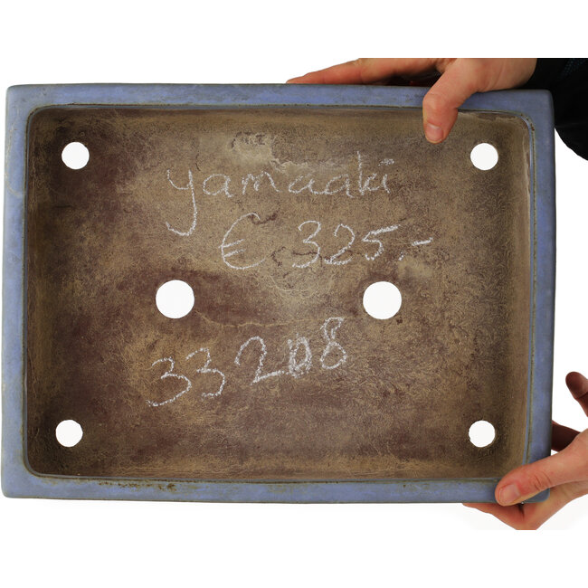 Rechthoekige blauwe bonsai pot van Yamafusa - 335 x 255 x 70 mm