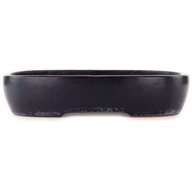 Rectangular blue bonsai pot by Yamafusa - 400 x 310 x 80 mm