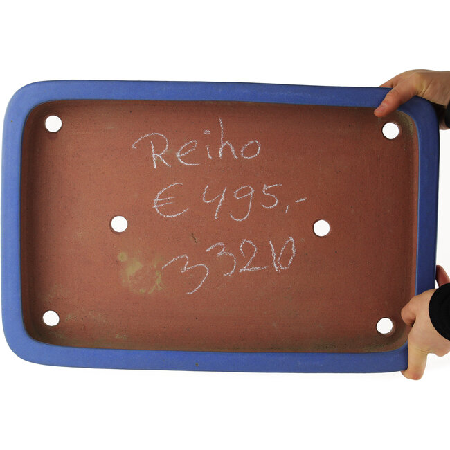 Vaso bonsai rettangolare blu di Reiho - 475 x 315 x 55 mm