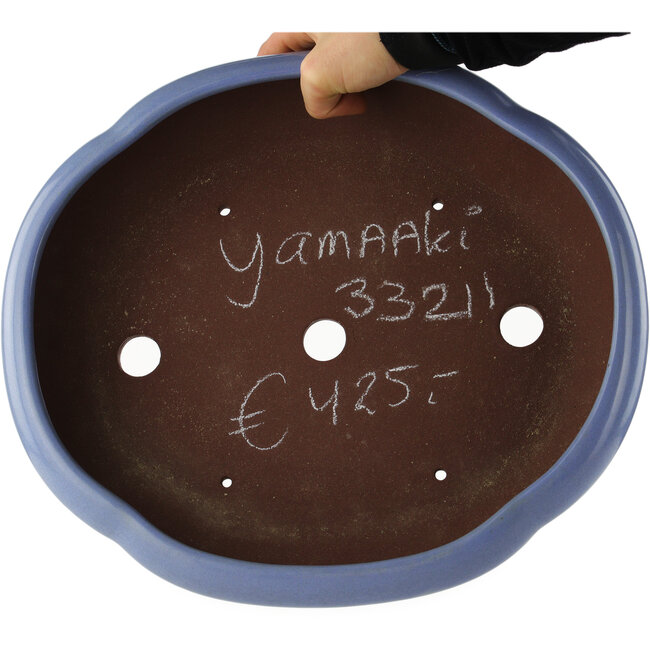 Vaso bonsai ovale blu di Yamaaki - 335 x 290 x 90 mm