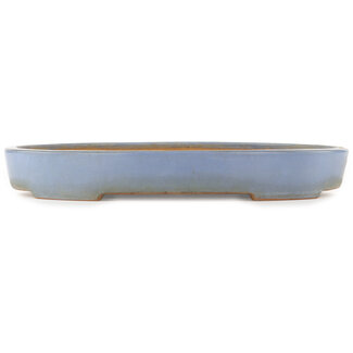 Yamafusa - Takehiko Koie 410 mm oval blue bonsai pot by Yamafusa, Tokoname, Japan