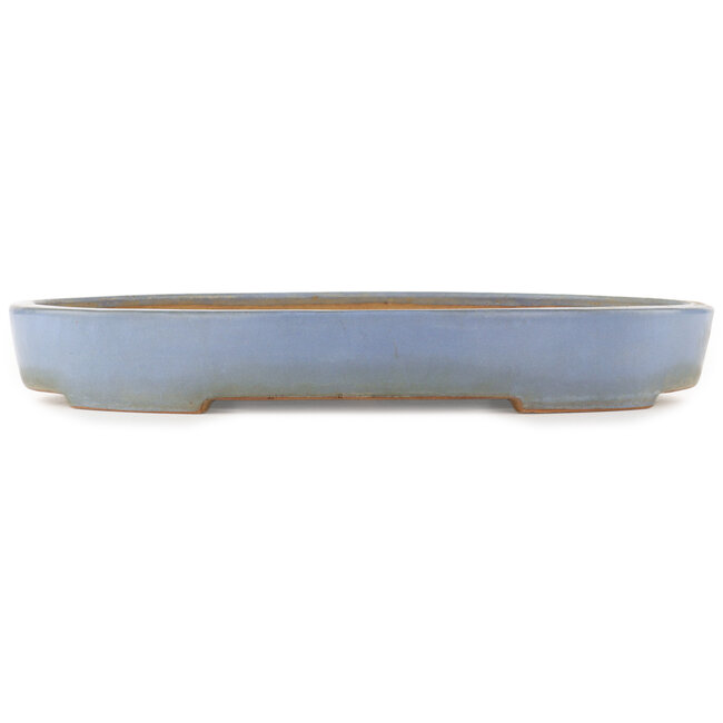 Oval blue bonsai pot by Yamafusa - 410 x 310 x 55 mm