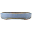 Oval blue bonsai pot by Yamafusa - 410 x 310 x 55 mm