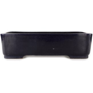 Reihou (Bonsai Matsushita Hiroyuki or Mr.MATSUSHITA Reiji    Master) 420 mm rectangular blue bonsai pot by Reiho, Tokoname, Japan