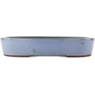 Yamaaki 405 mm oval blue bonsai pot by Yamaaki, Tokoname, Japan