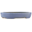 Oval blue bonsai pot by Hattori - 435 x 320 x 70 mm