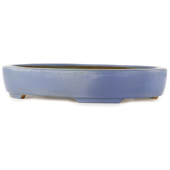 Ovale blauwe bonsai pot van Hattori - 435 x 320 x 70 mm