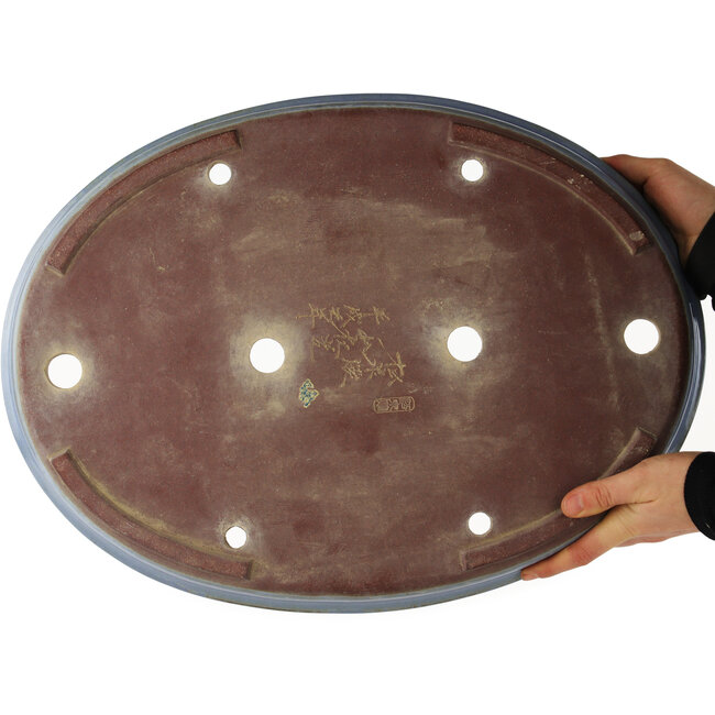 Maceta ovalada azul para bonsái de Yamaaki - 480 x 355 x 50 mm