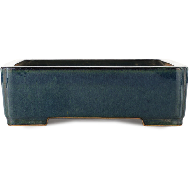 Rectangular blue bonsai pot by Reiho - 460 x 325 x 100 mm