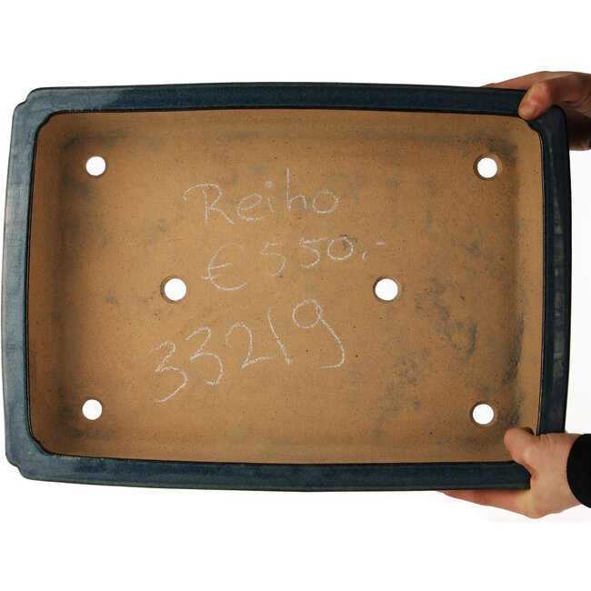 Rechthoekige blauwe bonsai pot van Reiho - 460 x 325 x 100 mm