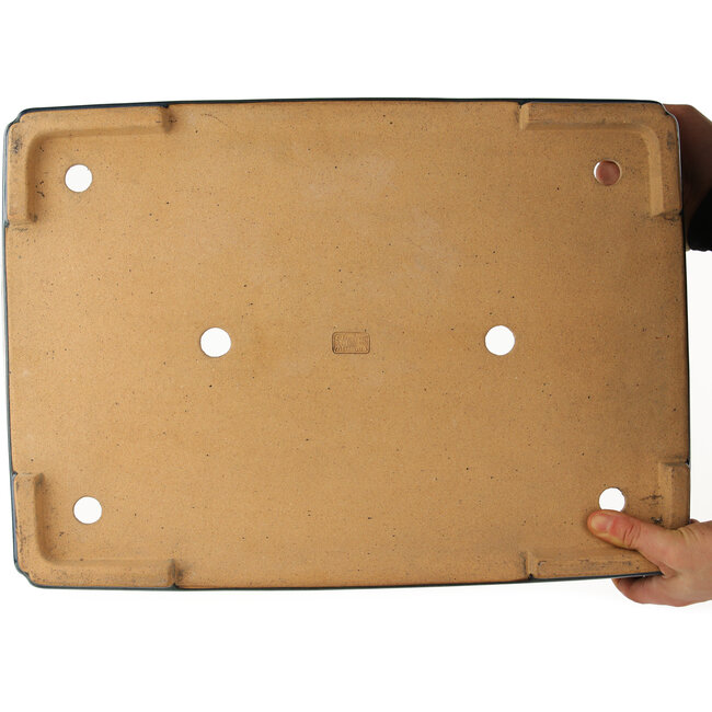 Pot à bonsaï rectangulaire bleu de Reiho - 460 x 325 x 100 mm