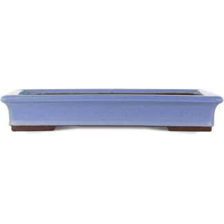 Yamaaki 440 mm rectangular blue bonsai pot by Yamaaki, Tokoname, Japan