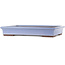 Pot à bonsaï rectangulaire bleu de Yamaaki - 440 x 320 x 65 mm