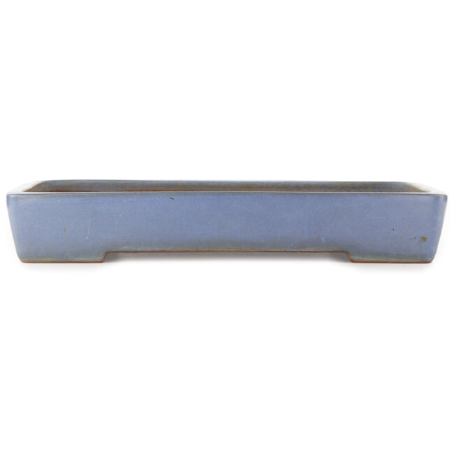 Rectangular blue bonsai pot by Yamafusa - 465 x 325 x 70 mm