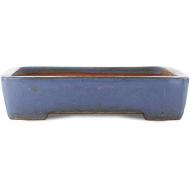 Rectangular blue bonsai pot by Yamafusa - 465 x 325 x 70 mm