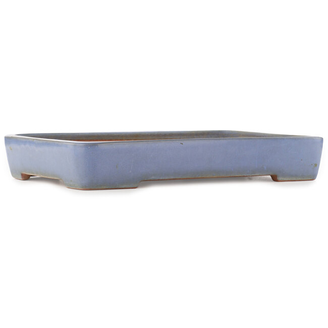 Rectangular blue bonsai pot by Yamafusa - 465 x 325 x 70 mm