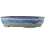 Oval blue bonsai pot by Yamafusa - 465 x 350 x 95 mm