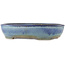 Pot à bonsaï ovale bleu de Yamafusa - 465 x 350 x 95 mm