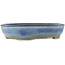 Oval blue bonsai pot by Yamafusa - 465 x 350 x 95 mm