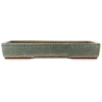  Eimei ( Yozan kiln) Maceta rectangular azul para bonsái de 470 mm de Eime Yozan, Tokoname, Japón