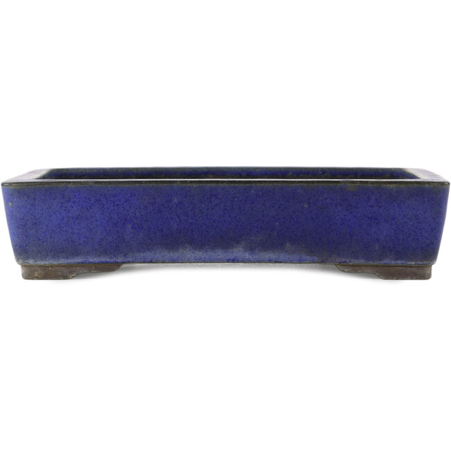 Rectangular blue bonsai pot by Yamaaki - 325 x 230 x 70 mm