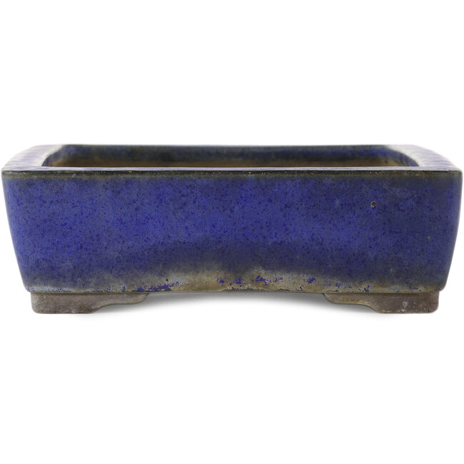 Pot à bonsaï rectangulaire bleu de Yamaaki - 325 x 230 x 70 mm