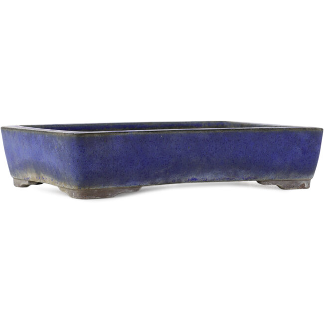 Rectangular blue bonsai pot by Yamaaki - 325 x 230 x 70 mm