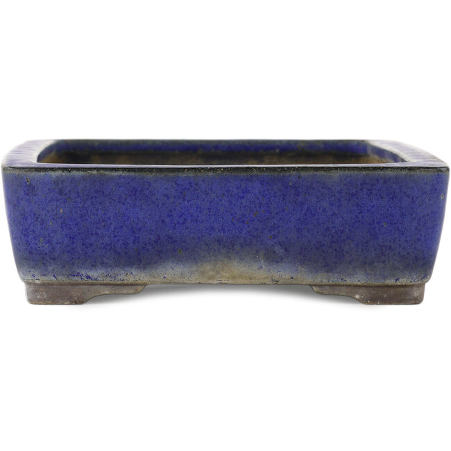 Vaso bonsai rettangolare blu di Yamaaki - 325 x 230 x 70 mm
