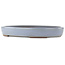 Oval blue bonsai pot by Yamaaki - 465 x 335 x 60 mm