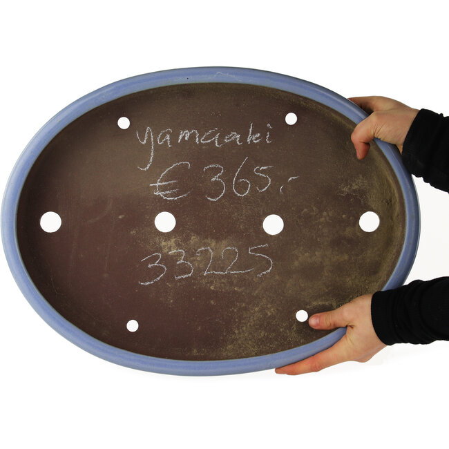 Maceta ovalada azul para bonsái de Yamaaki - 465 x 335 x 60 mm
