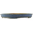 Pot à bonsaï ovale bleu par Hattori - 490 x 360 x 55 mm