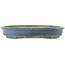 Oval blue bonsai pot by Hattori - 490 x 360 x 55 mm