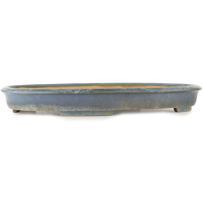 Ovale blauwe bonsai pot van Hattori - 490 x 360 x 55 mm